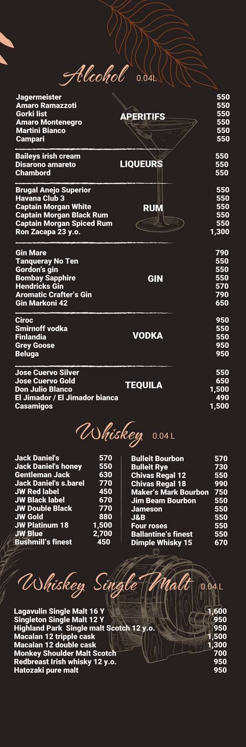 Drinks card 